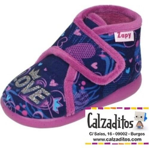 Home slippers Blue Love with velcro, of Dobsons.com