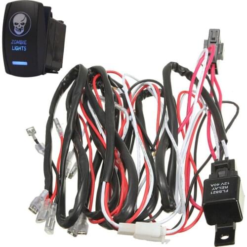 EE support 40A Laser Rocker Switch Relay Fuse Wiring Harness Kit LED Light Zombie ON OFF