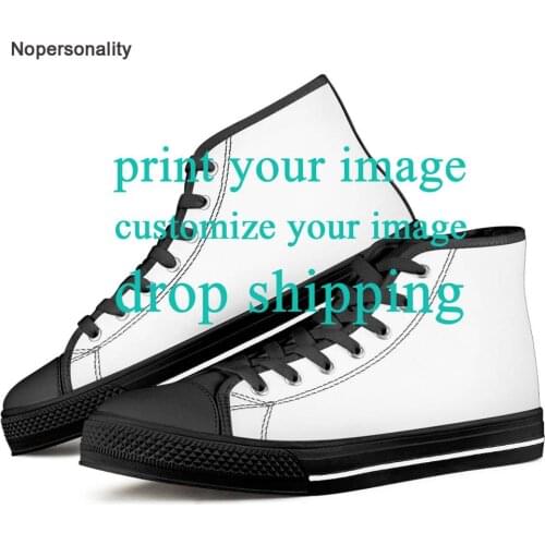 Nopersonality Customize Your Image High Top Canvas Shoes for Women Classic Men vulcanize Shoes Breathable Ankle Sneakers Plus