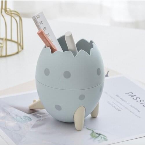 Cute Egg Shape Pen Holder Kids Stationery Pencil Organizer Desk Set Accessories Offices School Makeup Container