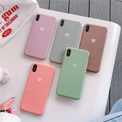 Fashion Couple Case for iPhone XR XS X Xs Max Love Heart Phone Cover for iPhone 6 6S 7 8 Plus Soft TPU Silicone Cases Coque