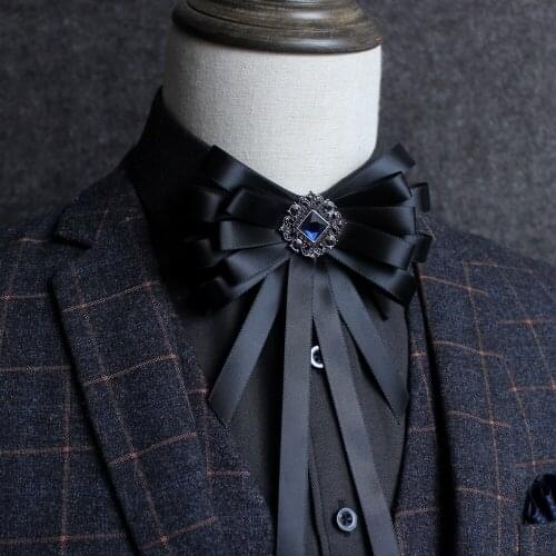 New Free Shipping fashion casual Mens male Vintage collar wedding dress shirt collar groom groomsman suit tie diamond Headdress