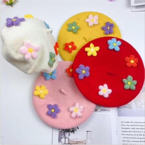 Autumn Winter Warm Hats Kids Girls Bailey Hat Dome Solid Cute Children Wool Berets Beanies Winter Hats