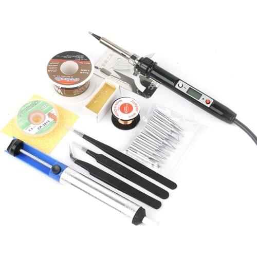 90W Temperature Adjustable LCD Digital Electrical Soldering Iron Soldering Station DIY Welding Tools Induction Sleep Function