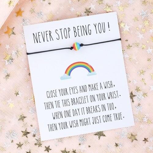 Rainbow Beads Bracelets Gay Pride LGBT Bracelet Gay Pride Jewellery Love Is Love Wish Bracelet for Women Men LGBTQ Bracelet