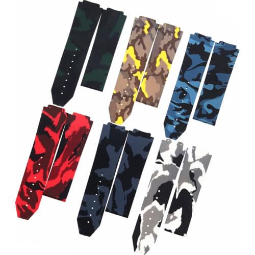 High quality 25*17mm Rubber Silicone Camostrap Replace For HUBLOT big bang watch accessories bracelet watch band free tools