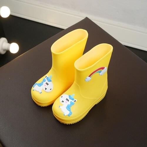 Rain Boots Kids Summer Girl Cute 3D Unicorn Waterproof Shoes Children Boys Boots PVC Baby Water Shoes Rainboots