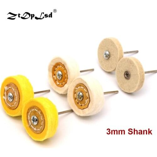 ZtDpLsd 1Pcs 3mm Shank T Style Buffing Wheel Grinding Head Polishing Cloth Brush For Dremel Rotary Abrasive Tools Polish Grinder