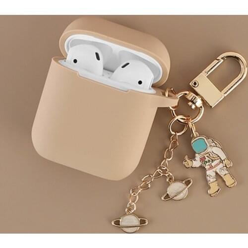 Cute Cosmic Astronaut Spaceman Keychain for Apple Airpods Case Accessories Earphone Cases Silicone Protect Cover Box Anti-lost