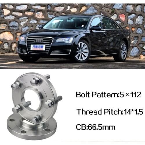High Quality 2pcs New 5x112 66.5CB Centric Wheel Spacer Hubs M14*1.5 Bolts For Audi Series