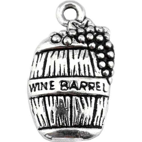 WYSIWYG 20pcs Charms Wine Barrel Cask 19x11mm Antique Making Pendant Fit Vintage Tibetan Silver Color DIY Handmade Jewelry