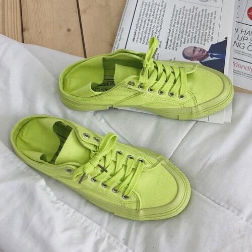 Designer Colorful Candy Color Green Canvas Shoes Women Harajuku White Pink Platform Flats Fashion Casual Running Basket Sneakers