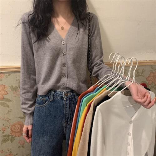 Woman Sweaters Cardigan Knitted Top Outer Wear Cardigan Autumn Gentle Short Sun Protection Shirt Coat Sueters De Mujer