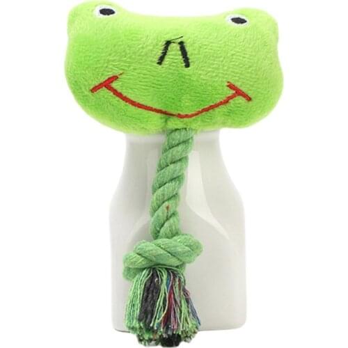 1Pcs New Pet Gnawing Teeth Training Puzzle Plush Cotton Rope Toy Frog Cow Elephant Cub Type Cute And Interesting Toy