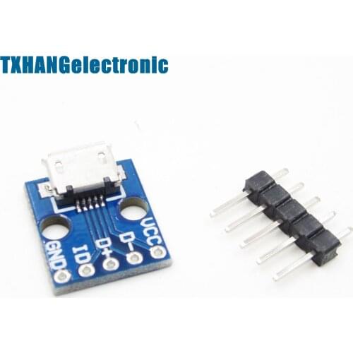 2pcs Female MICRO USB to DIP 5-Pin Pinboard 2.54mm micro USB type diy electronics