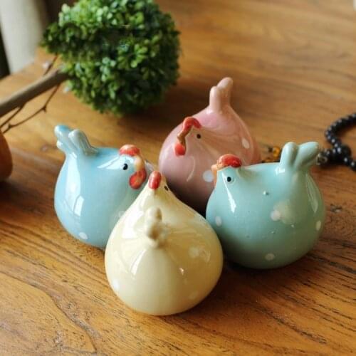 4 Pieces/set)Mini Ceramic Hen Chicken Animals Home Decoration Gifts