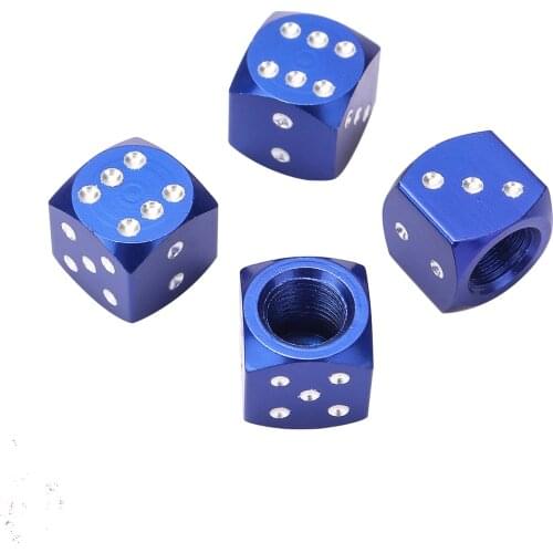 4pcs 12*12*12mm Mini Aluminium Tire Valve Cap Car Bike Motorcycle Wheel Tyre Valve Metal Dice Dust Cap