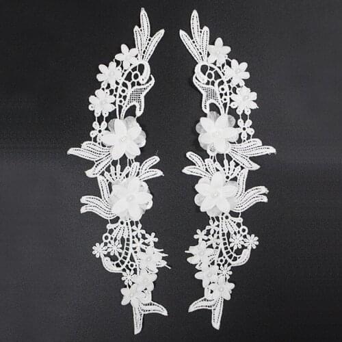 5Pairs Embroidery Rhinestone Flower Sew On/Iron On Patch Applique DIY Craft Sticker For Jeans Hat Bag Clothes Accessories Badges