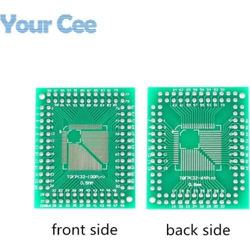 5pcs QFP/TQFP/LQFP/FQFP 32/44/64/80/100 To DIP 2.54mm Adapter PCB Board Converter Socket 0.5mm 0.8mm