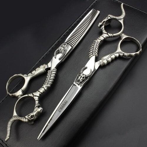 6 Inch Chunker scissors hairdressing scissors haircut cut and thinning scissors set with japan 440c steel haircuts barber fine
