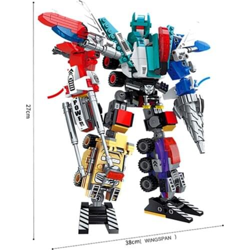 Transformation 6 in 1 Series Figure Bricks City Robot Building Blocks Toys for Children