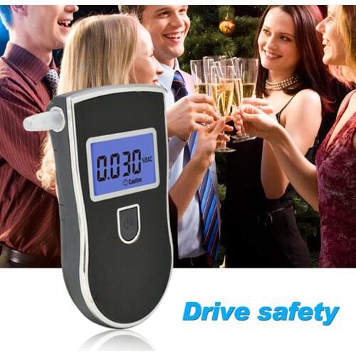 2019 Best Selling Digital BLUE LCD Display Alcohol tester Breathalyzer & 5 Mouthpieces with russian User manual