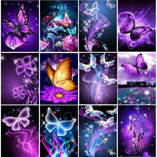 Butterfly Diamond Painting Picture of Rhinestones Diamond Embroidery Beadwork 5D Cross Stitch Home Decor DIY PHOTO CUSTOM