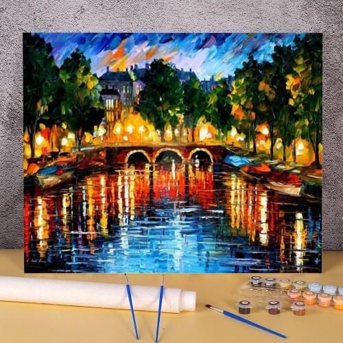 Amsterdam - Happiness DIY Painting By Numbers Complete Kit Acrylic Paints 40*50 Painting On Canvas Loft Picture Art