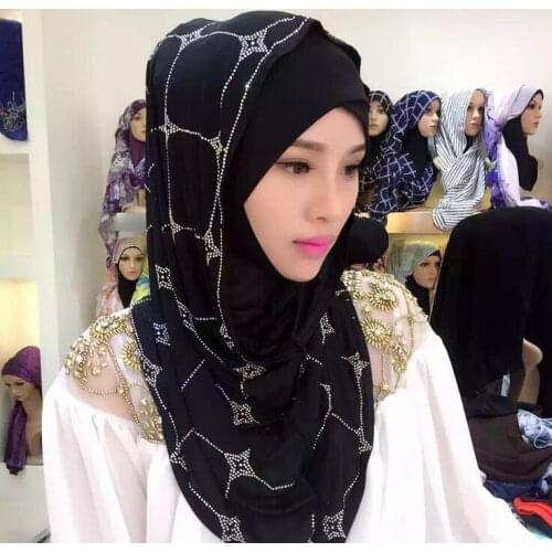 Free Shipping Muslim Scarf Middle East Austria drill Sets of head Female summer Scarf Hui Ethnic style Hijab #8139R0