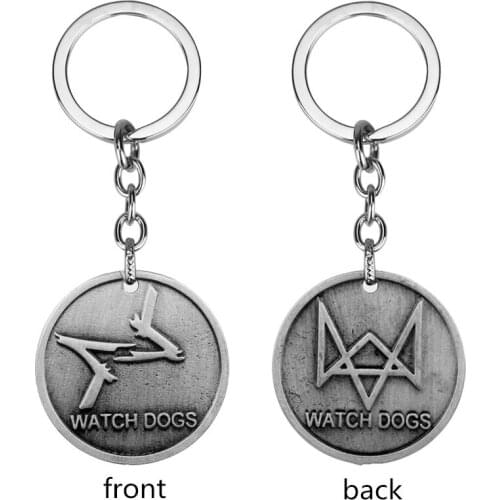 Watch Dog Keychain Keyring Hot Game Jewelry Alloy Pendant Key Chains For Men Women Car Bag Charm Key Holder Cosplay
