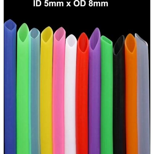 1M Colorful Food Grade Silicone Rubber Hose ID 5 x OD 8mm Flexible Transparent Silicone Rubber Tube Drink Pipe Water Connector
