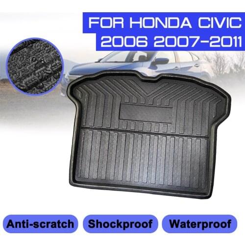 For Honda Civic 2006 2007 2008 2009 2010 2011 Car Rear Trunk Boot Mat Waterproof Floor Mats Carpet Anti Mud Tray Cargo Liner