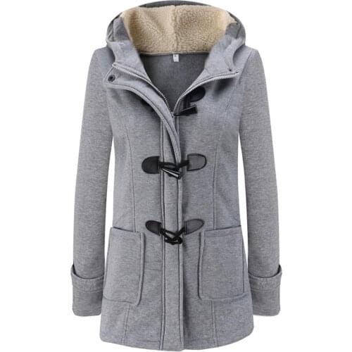 European and American hooded crotch Jacket Medium Length womens slim fit coat Long sleeve cotton padded jacket