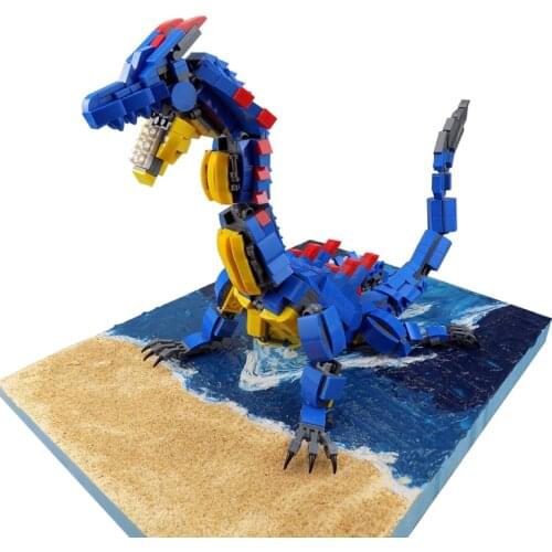 Monster Hunter Lagiacrus Blocks Syngnathussp 63cm 891pcs DIY Model Speelgoed Blocks TOY Action Figure Childrens Toys