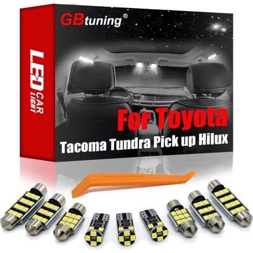 GBtuning Canbus LED Interior Light Kit For Toyota Tacoma Tundra Pick Up Hilux T100 Vehicle Map Dome Indoor Trunk Bulb Lamp Parts