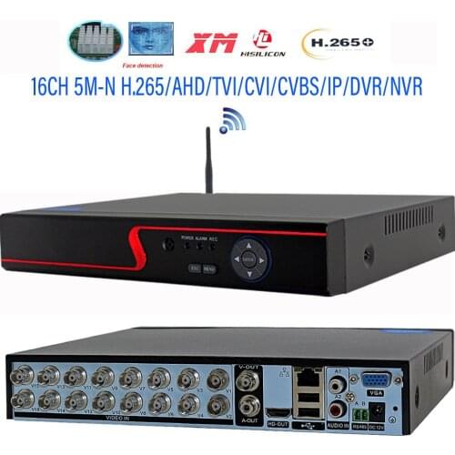 5M-N 1080P XMeye 16CH DVR NVR CCTV Wifi Hybrid 6 in 1 Video Recorder For AHD TVI CVI XVI IP Analog Security Camera HD DVR NVR
