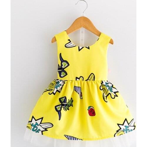 2020 Summer New Fashion Cartoon Backless Sleeveless Girl Dress Princess Dress For Birthday Party Girl Clothes for 2-10 Y