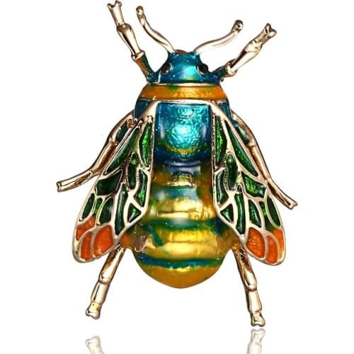 Cute Bee Vintage Brooches Pins Animal Alloy Metal Brooch Broches Man Insect Bee Suit Shirt Collar Lapel Pins Women Jewelry Gifts
