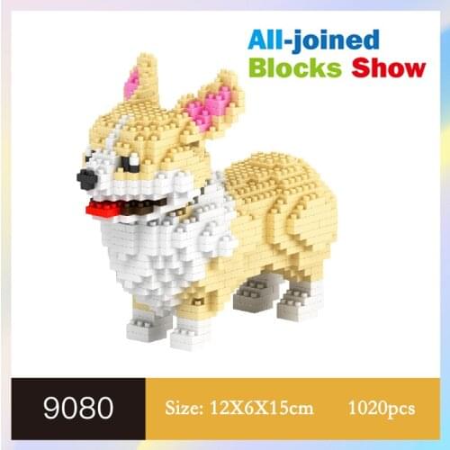 Cartoon Animal Dog Miniature Building Blocks Anime Pet Dog Small Particle Building Block Model Assembled Toy Childrens Gift1020