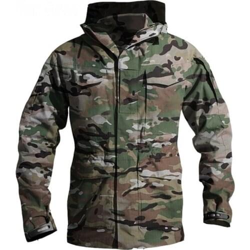 Autumn Winter Mens Pilot Windbreaker Coat Military Field Jackets Waterproof Windproof Tactical Clothing Hoodie Camouflage Black