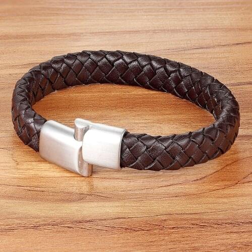 TYO Special Simple Design 2019 Serpentine Genuine Leather Bracelet & Bangle Stainless Steel 3 Colors Snake Chain For Men Jewelry