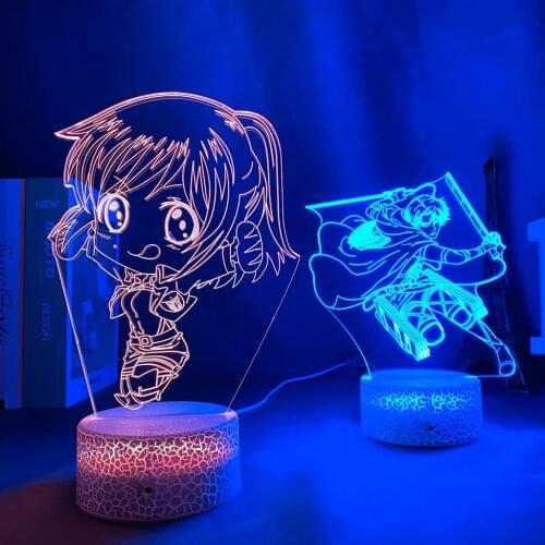 Newest Attack on Titan Acrylic 3d Lamp Levi Ackerman for Home Room Decor Light Child Gift Levi Ackerman LED Night Light Anime