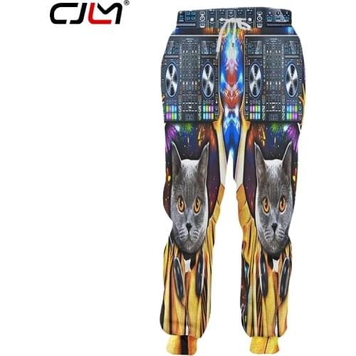CJLM New Unisex Fashion Sweat Pants Summer Men/women 3d Print Music Cat Cool Sweatpants Fitness Casual Pants Dropshipping