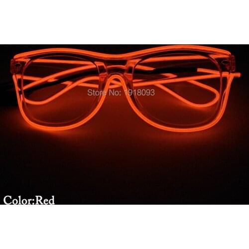 Wholesale Glowing Product EL Wire Flashing Glasses Steady on Driver Powered by 2-AA Batteries Novelty Lighting Decor