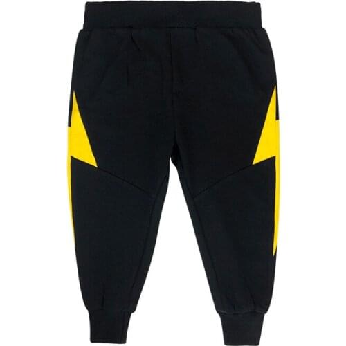 2021 Autumn Casual Children Clothes Casual Sport Pants Kids Trousers Black Elastic Waist Cotton Long Pants Outwear For Boys 2-6Y