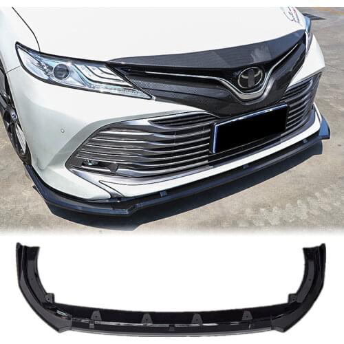 Front Bumper Lip Lower Spoiler Body Kit Guard For 2018-2021 Toyota Camry LE XLE Sport Car Styling Black Carbon Fiber Look