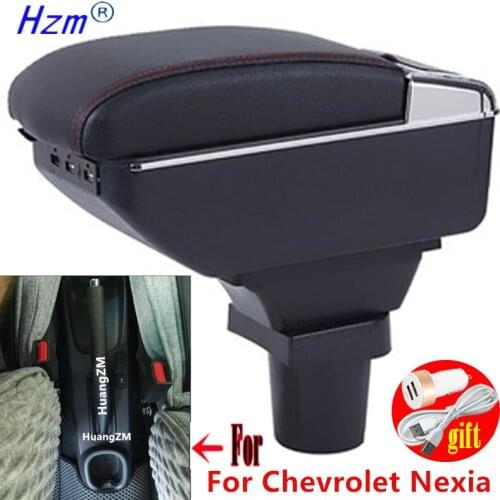 For Chevrolet Nexia Armrest For Chevrolet Nexia 1 2021 Arm Rest Dual Layer Central Store Content Box USB Charging Accessories