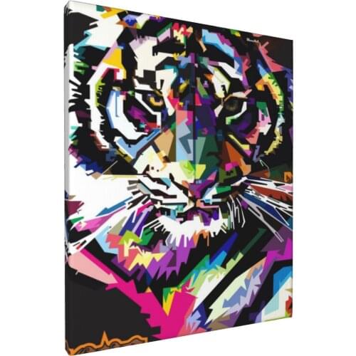 Tiger On Popart Anime Poster Home Decor Painting Decorative Mirrors Wall Art Orchid Painting