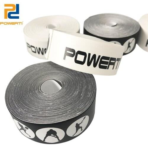 POWERTI 3Reel Tennis Racket Frame Protect PU Viscosity Stickers Racket Tape Tennis Friction Stickers Dedicated Reel Black 5M