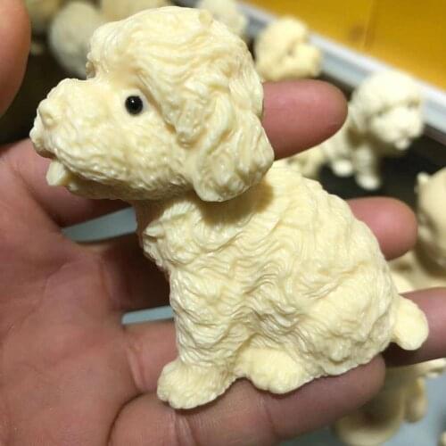 Professor carved ivory fruit teddy dog wood furniture for decoration, healing